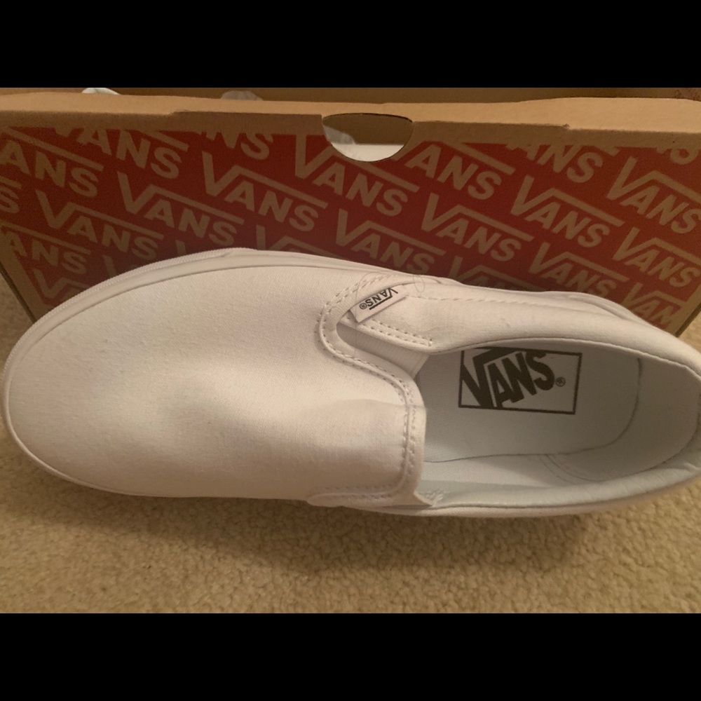 White vans slip on shoes
